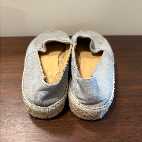 CHANEL Light Blue Suede Leather Espadrille Flats Shoes 37 - Picture 5 of 9